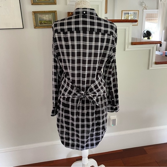 RAG + BONE Aubrey Black & White Plaid Shirt Dress Large - Picture 5 of 5